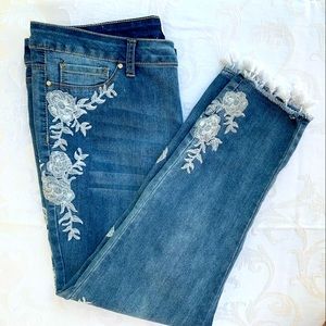 GG Jeans with embroidery and tassels (size 14)
